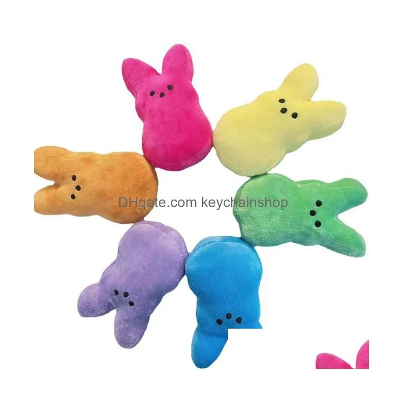 15cm mini easter bunny plush doll keychain 6 colors rabbit dolls for childrend cute soft plush toys keychains