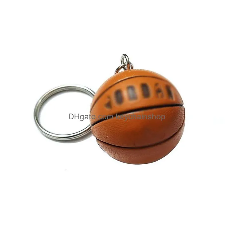 hot selling pu basketball keychains 3d sports player ball key chains mini souvenirs keyring gift for sport lover keychain