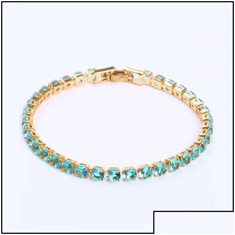 tennis luxury 4mm cubic zirconia tennis bracelets iced out chain crystal wedding bracelet for women men gold sier jewelry dro dhgarden