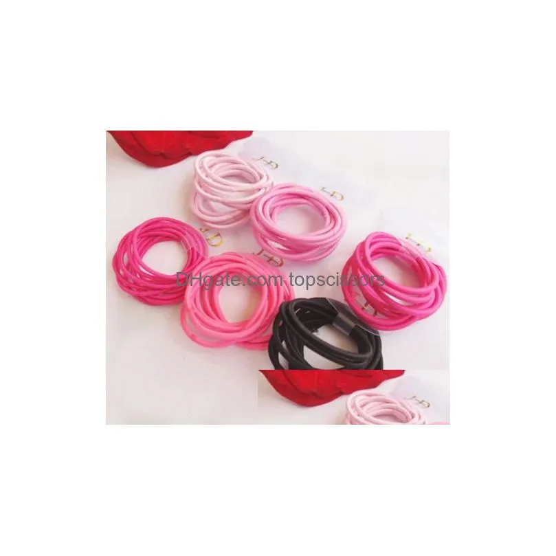 100pcs/lot 20 colors baby girl kids tiny hair accessary hair bands elastic ties ponytail holder