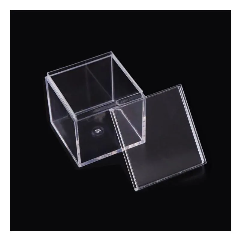 acrylex square gift box display case - clear hard plastic container for parties weddings baby showers birthdays christmas - 3 sizes available 4.5cm 5.5cm 