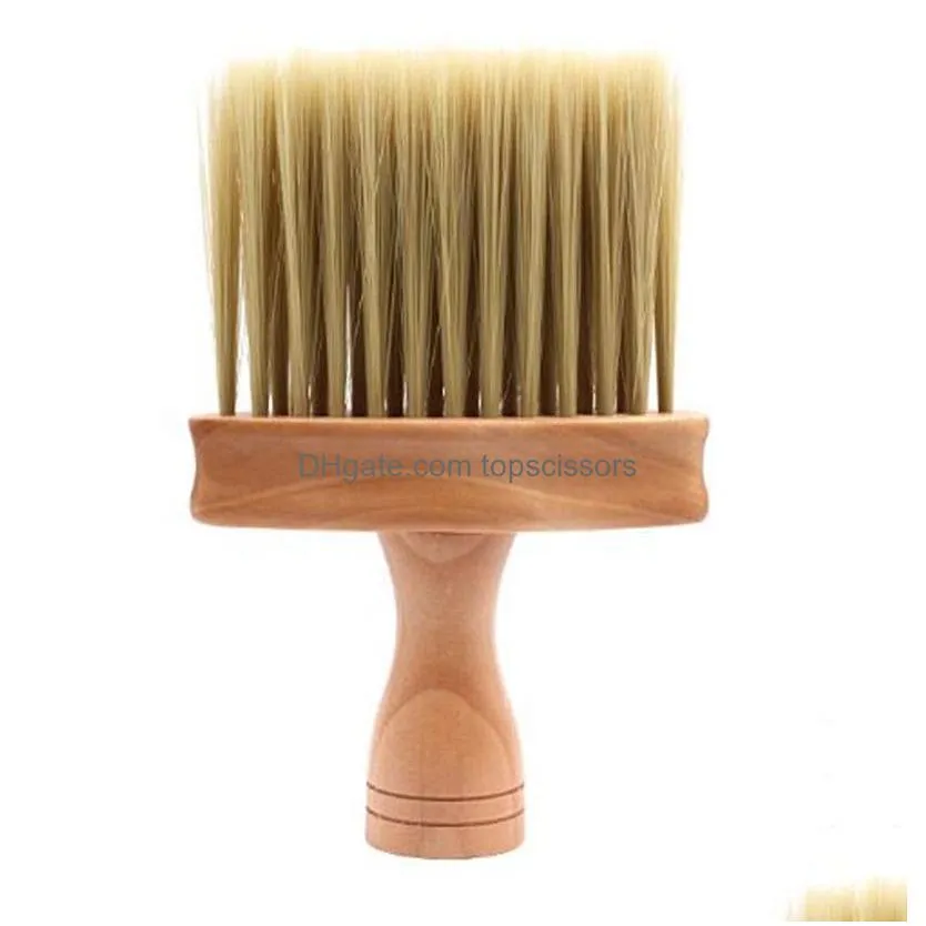 hot beauty neck face duster brush salon hair cleaning wooden sweep brush hair cut hairdressing hair cleaner hairbrush sweep comb tools