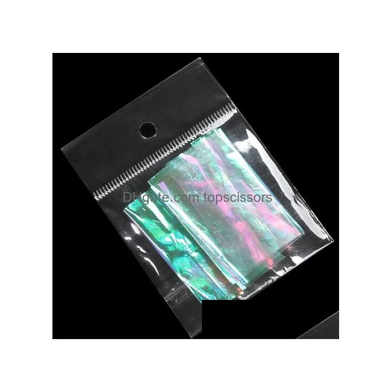 holographic shiny laser nail art foils paper candy colors glitter glass nail sticker decorations xb