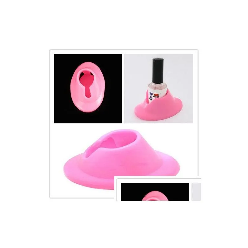 nail art equipment silicone pink rubber nail art manicure polish slanted holder stand seat tool kd