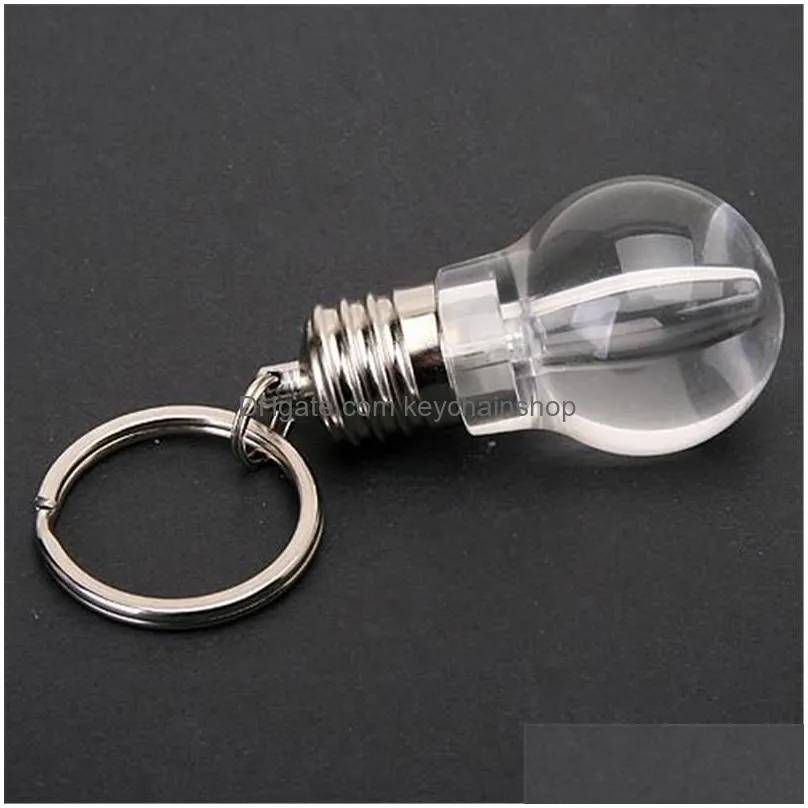 creatived colorful changing led flashlight light mini bulb lamp key chain clear lamp torch keyring novelty christmas gift
