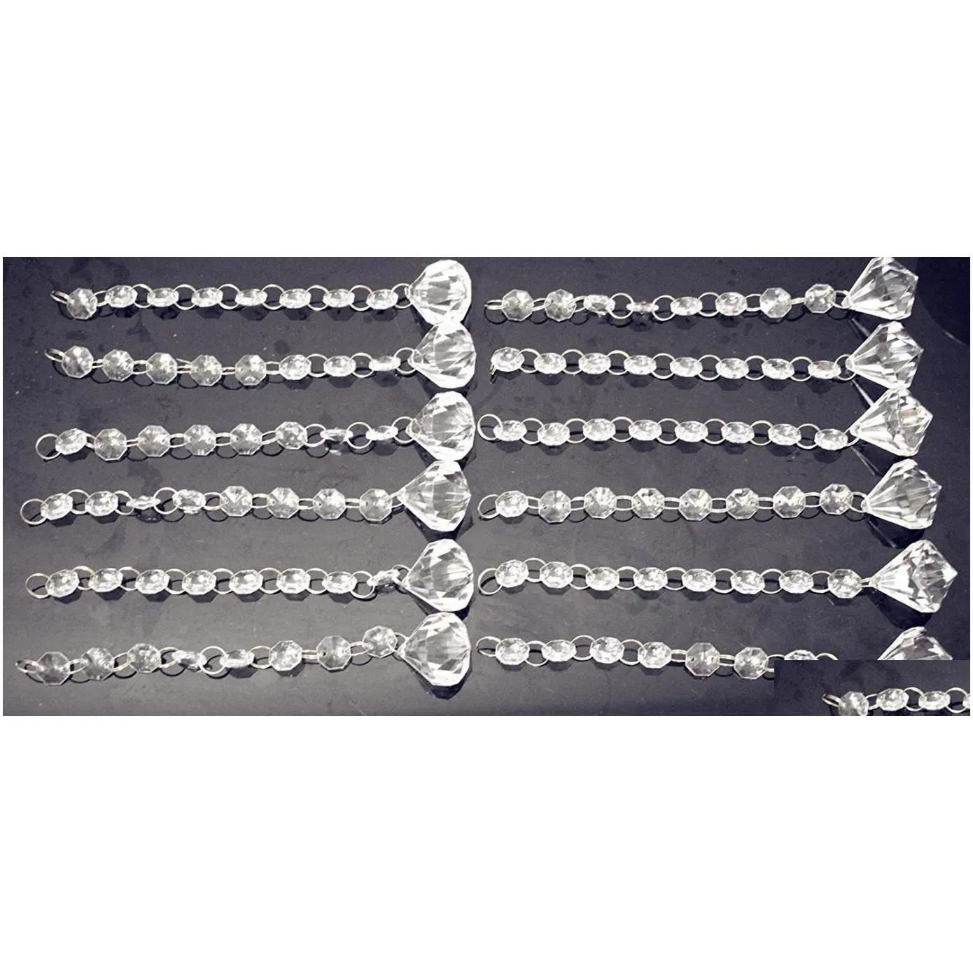 crystal bead garland wedding party decor kit - clear acrylic wall panels tassels diy christmas tree screen drape