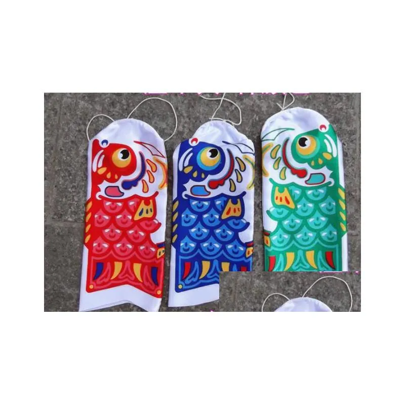 koi nobori carp wind sock colorful japanese fish kite flag for party decor wall art - 3 sizes available