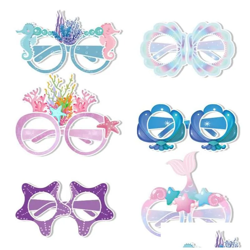 partylike oceanspecs fun glasses for boys/girls - sea creature themed paper eyewear w/ photo booth props cartoon frame