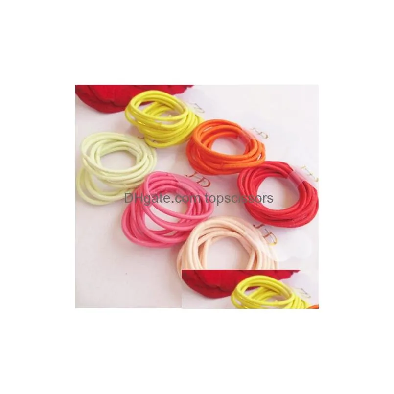 100pcs/lot 20 colors baby girl kids tiny hair accessary hair bands elastic ties ponytail holder