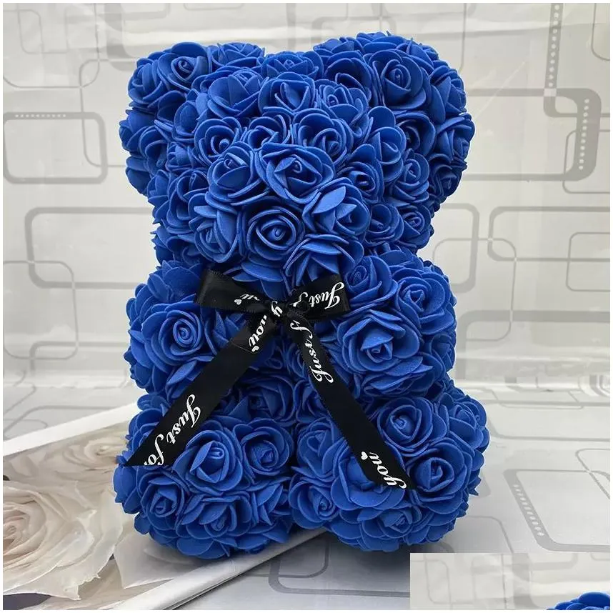 dolls 25cm romantic valentines day gifts rose flower bears creative big hug bear christmas gift zm1010