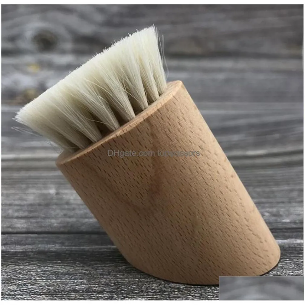 natural goat hair wooden face cleaning brush wood handle facial cleanser blackheads nose scubber baby brushes