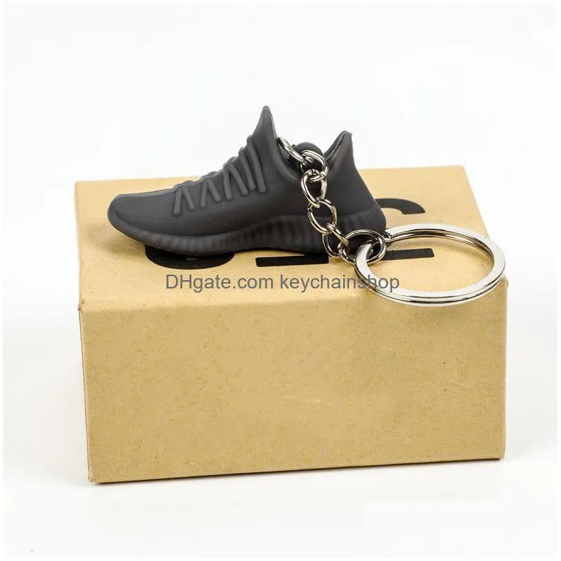fashion designer stereo sneakers keychain 3d mini basketball shoes key chain men women kids key ring bag pendant birthday party gift with