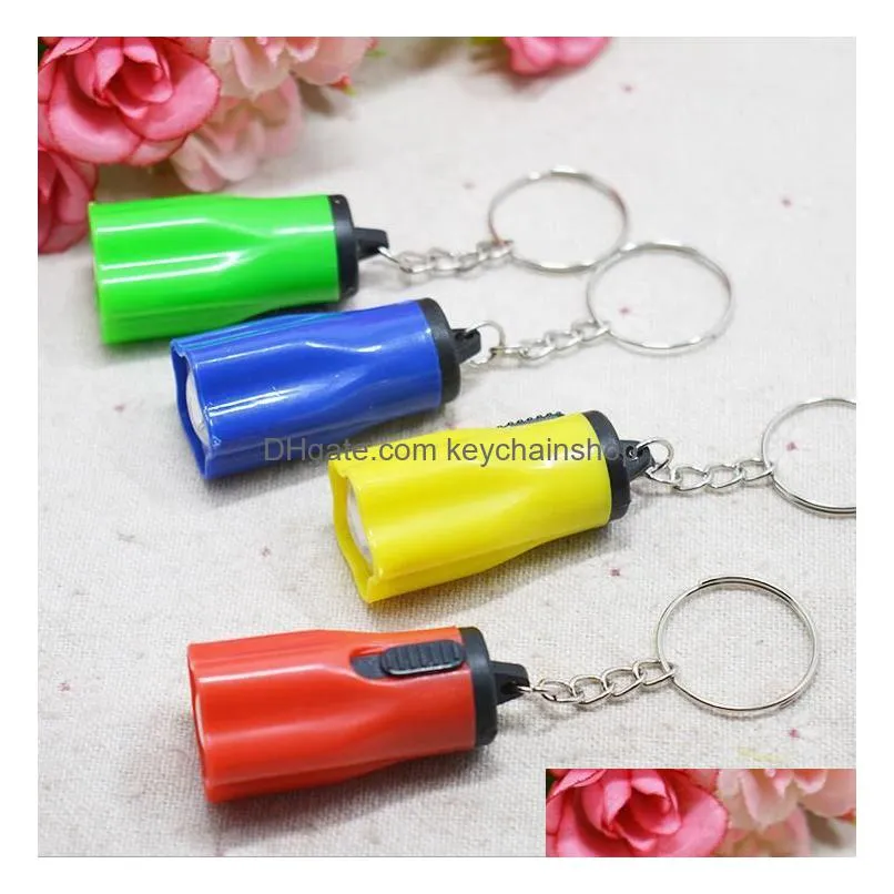 hiking camping outdoor gear led mini keychain super bright flashlight torch flower shape key chain ring mixed colors