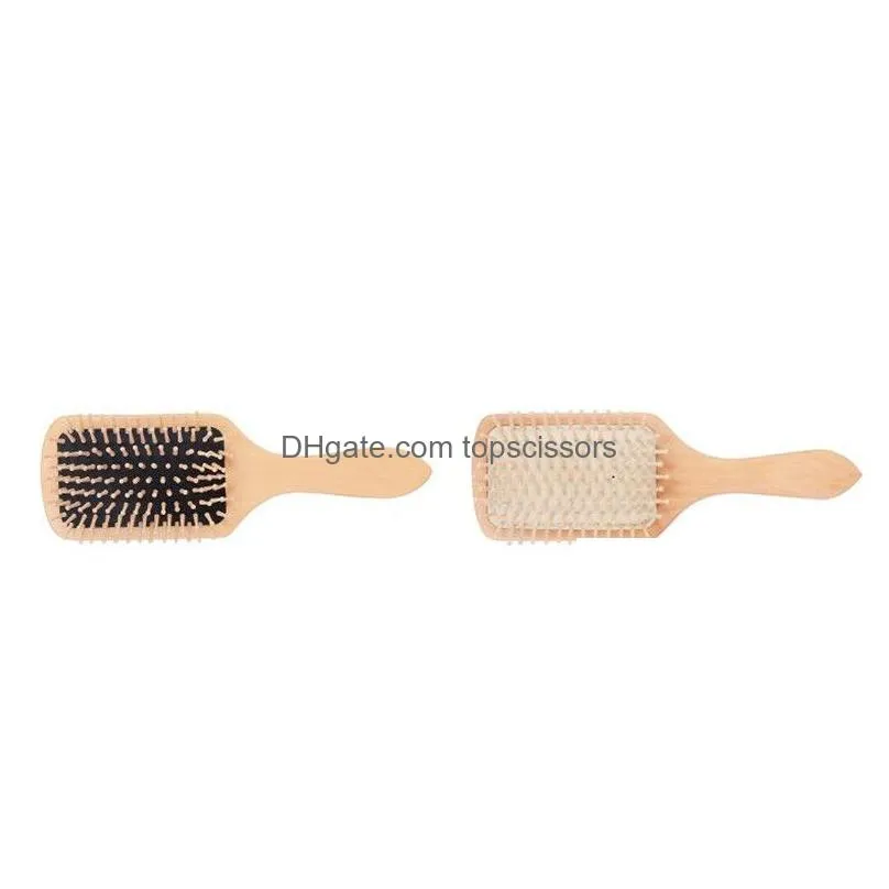 wood professional healthy paddle cushion hair loss massage brush hairbrush comb scalp hair care xb18