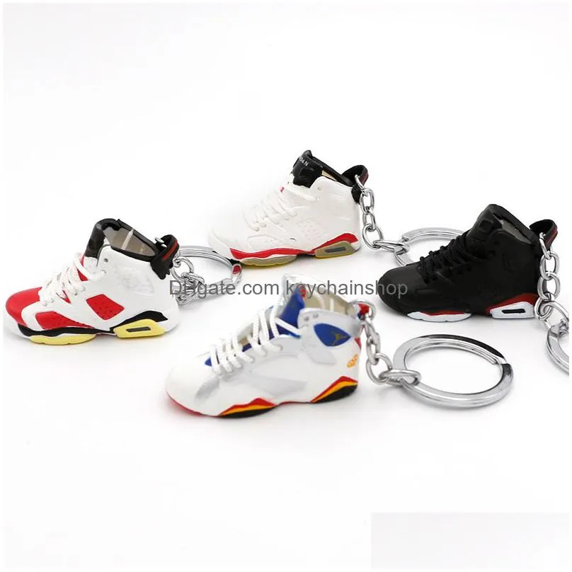 34 styles designer mini 3d basketball shoes keychains stereoscopic sneakers key chain car backpack pendants