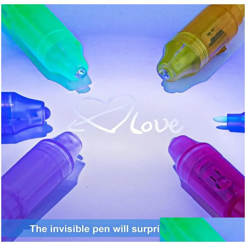 invisible uv ink marker pen with ultraviolet led blacklight secret message writer magic disappear words kid party favors ideas gifts stocking