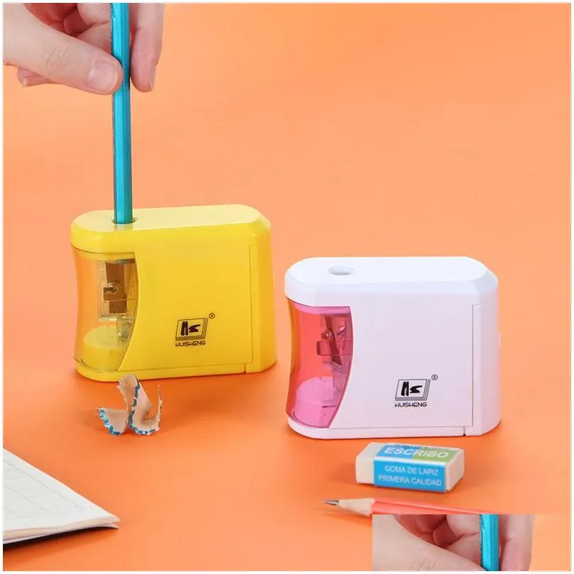 automatic electric pencil sharpener safe fast prevent accidental opening stationery school supplies students artists classrooms office