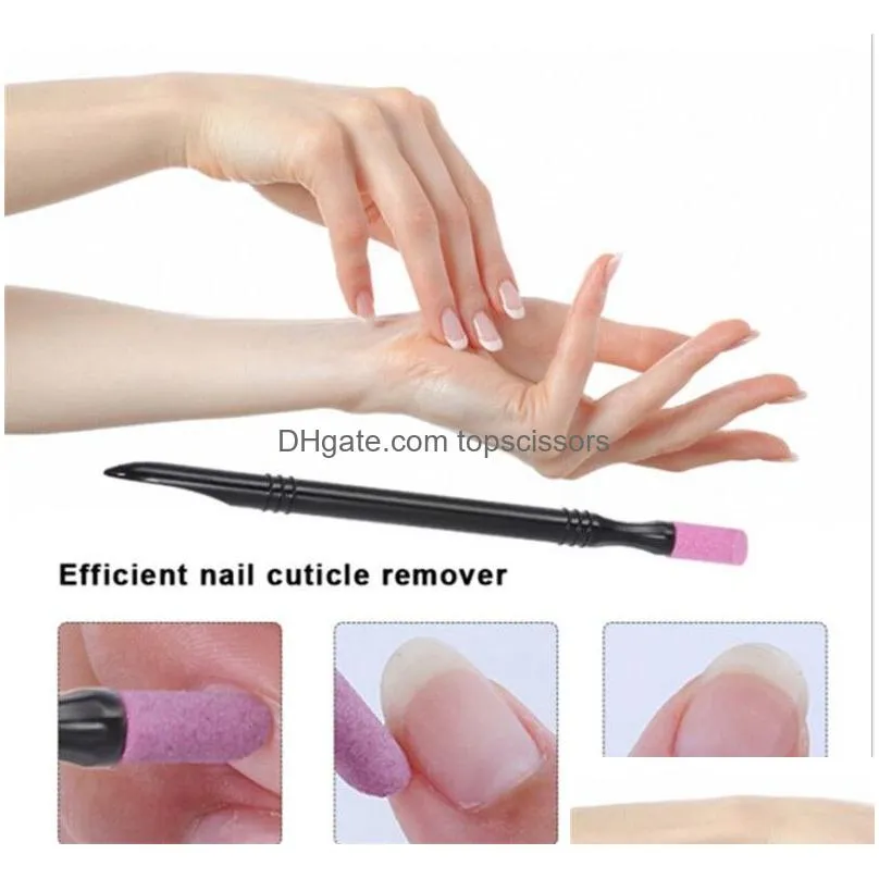 double-end quartz nail cuticle remover washable dead skin pusher trimmer manicure nail art tool xb1