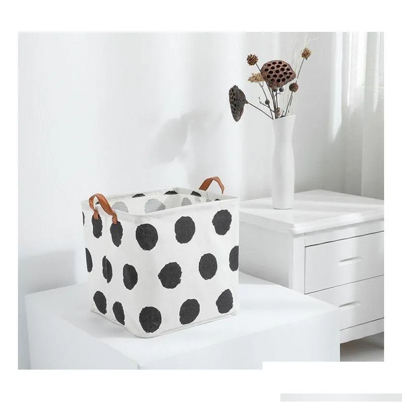 ins foldable storage bucket top waterproof bathroom dirty clothes laundry storage box cotton and linen childrens