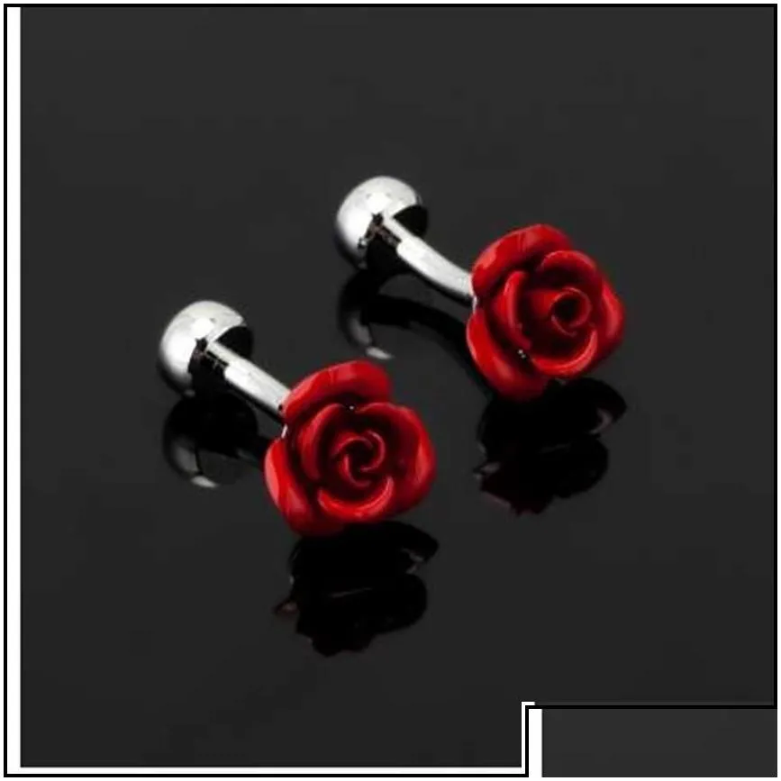 cuff links luxury fashion red rose cufflink for mens women vintage antique france shirt cuff links men jewelry drop delivery dhgarden
