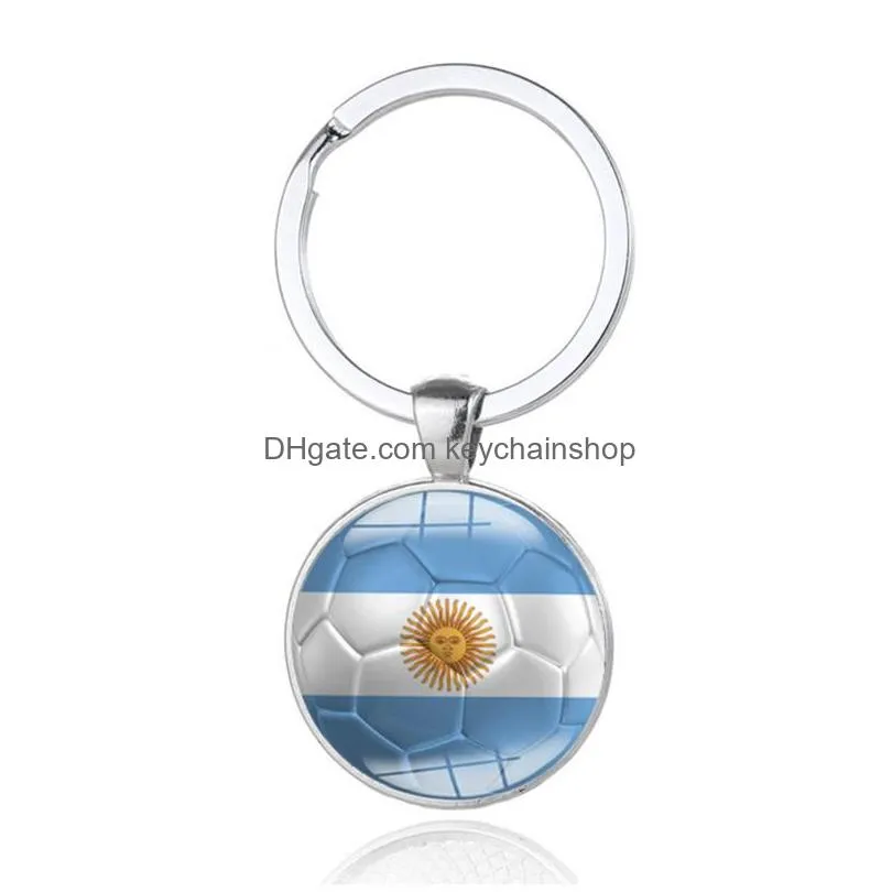 football keychain country flag soccer fans key chains men buckle souvenir gift key chain