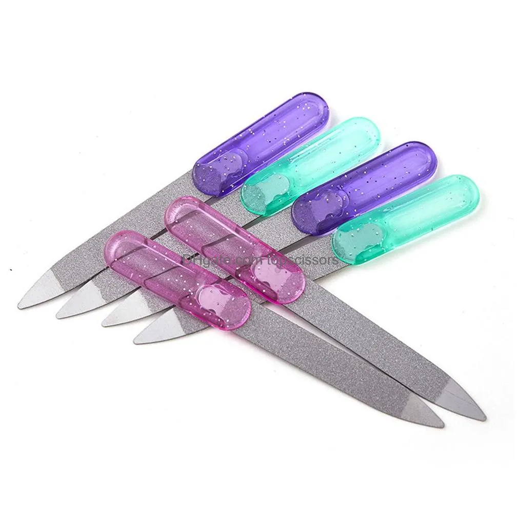wholesale double sided stainless steel nail file manicure pedicure finger toe nails files 3.5inch kd1