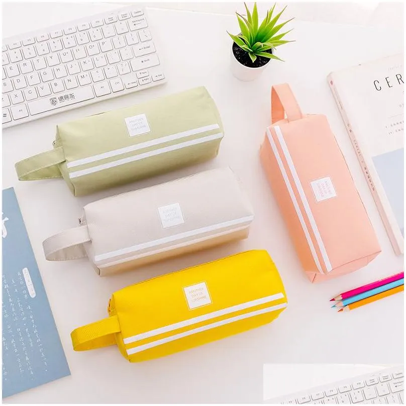 large capacity stationery storage bag cute pencil case oxford cloth pen cases kawaii gifts office students kids school supplies jy0580