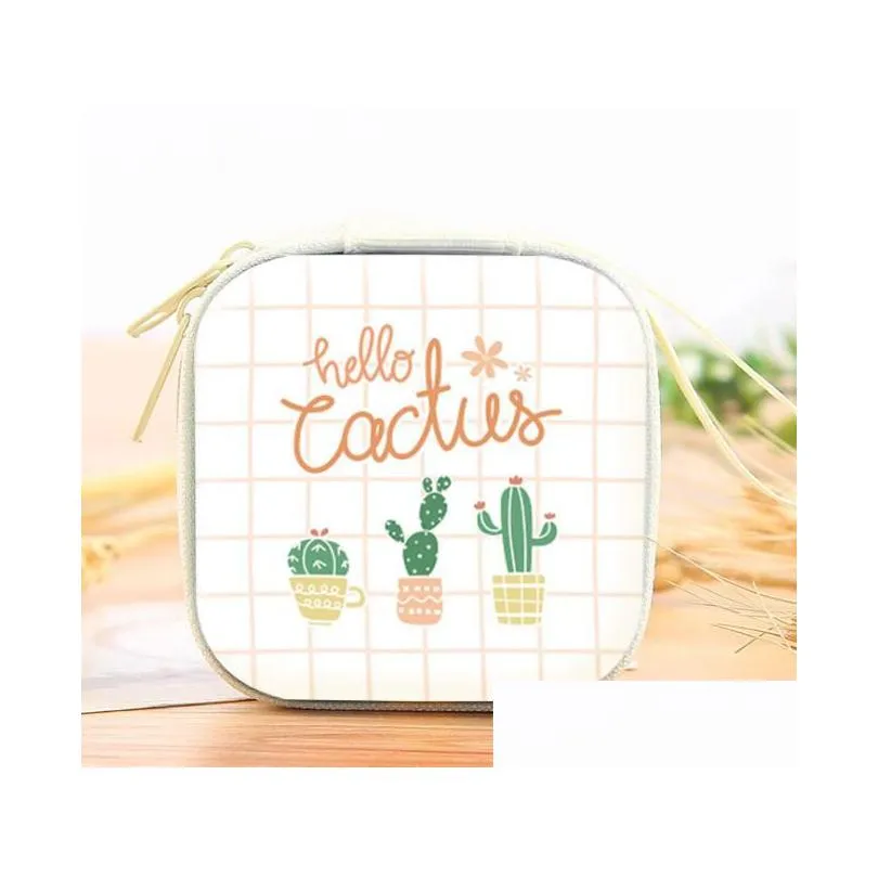 funllama cute pouch tropical cactus storage bag for coins jewelry keys more - perfect party favor and decor