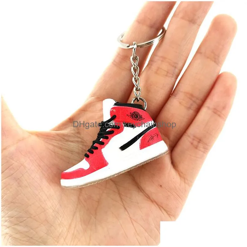 designer crystal sole shoes keychain trend 3d stereo mini basketball shoes hollow sneaker bag pendant