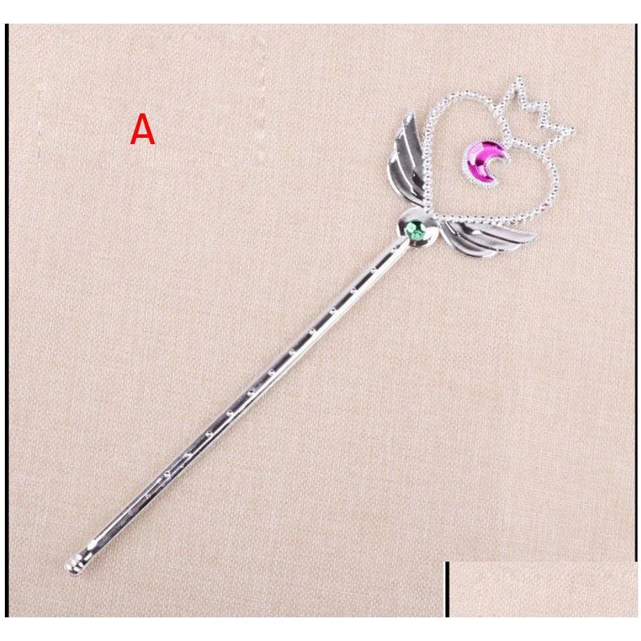 childrens love fairy rod crown fairy stick electroplating magic angel stick plastic performance show prop toy magic wand gifts