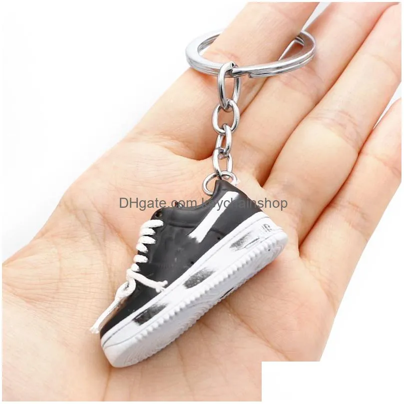 classic 3d mini basketball shoe keychain stereoscopic sneaker key chain top quality sport shoe keyring fashion accessories