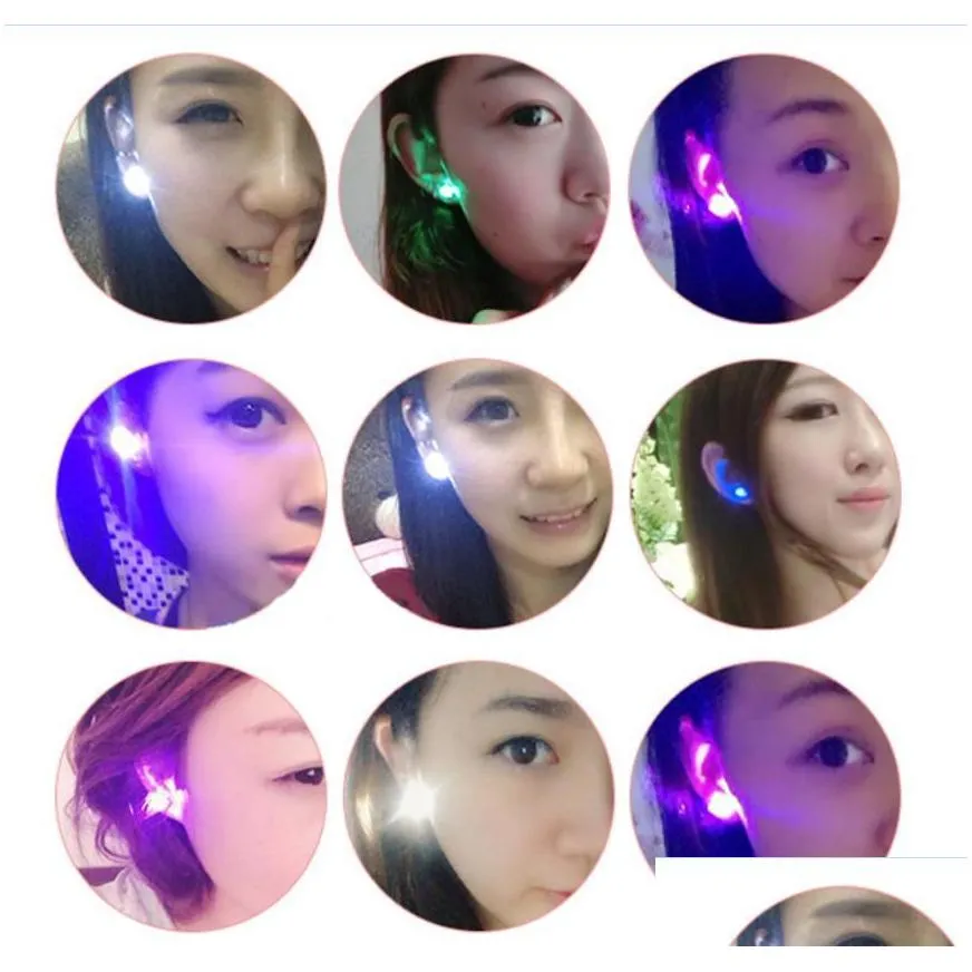 led earrings party light up flash jewelry flash glowing gems earring studs dance disco carnival festivals atmosphere props crown diamond