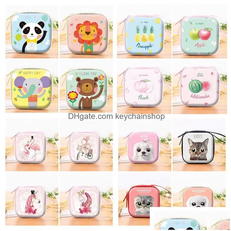 40 styles radio square creative storage bag christmas decoration cartoon pouch kinds fruit pattern coin purse coin purse gift bag