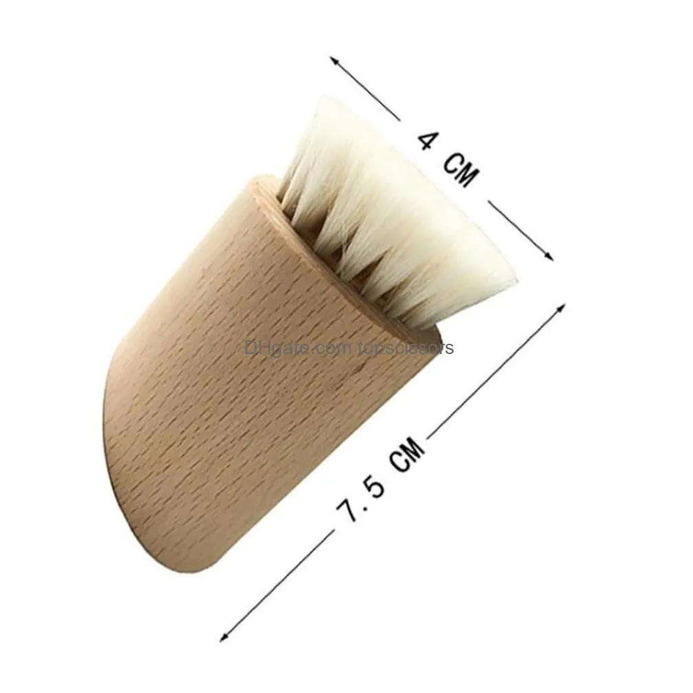 natural goat hair wooden face cleaning brush wood handle facial cleanser blackheads nose scubber baby brushes