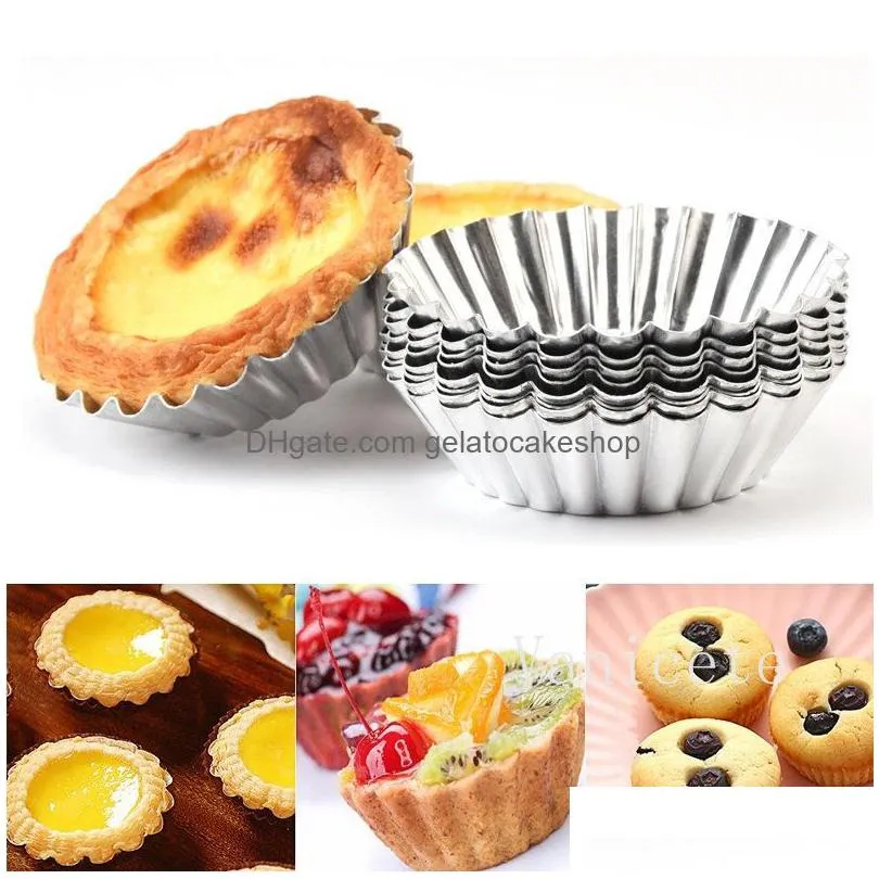 diy baking moulds chrysanthemum shaped egg tart mould large carbon steel thickened cake mold egg-tart cupcake molds t9i002163