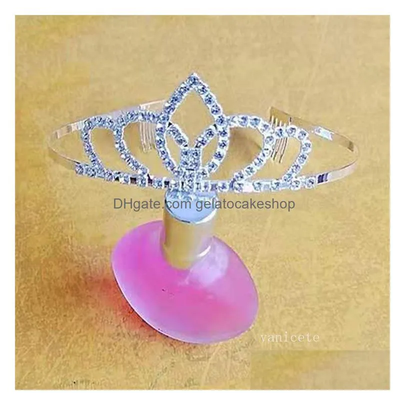 festive party favor shiny crystal girls birthday crowns party pageant silver plated crown headband tiaras accessories lt017