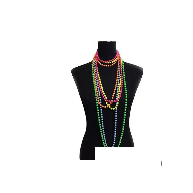 neon nights 4-in-1 party bead jewelry set - bracelet necklace dress-up fun for hen night proms more
