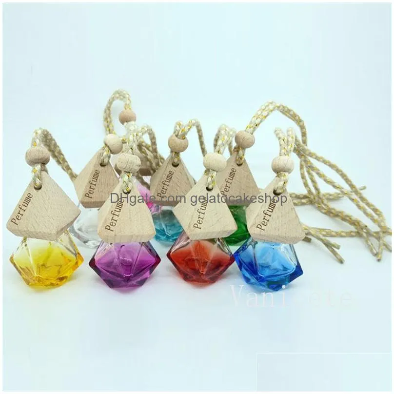 diamond car perfume bottles pendant empty-bottle air freshener fragrance diffuser emptys glass-bottle portable pendant ornament