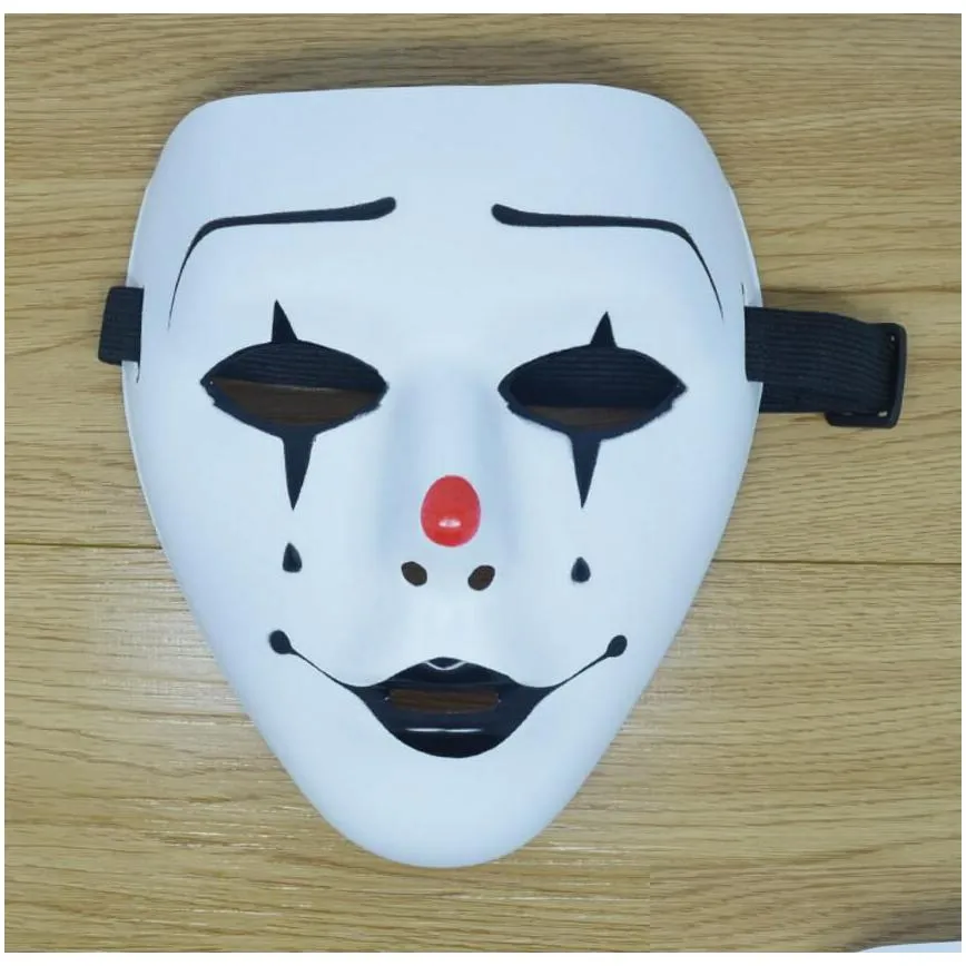 ghostly dance party mask by clown hand-painted white ball mask for halloween street dance shows wholesale