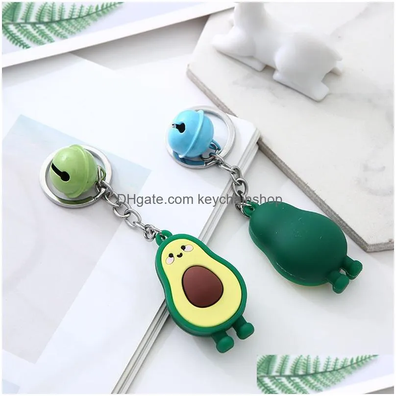 4 styles cartoon fruits keychain cute avocado chili corn vegetables keychains for women men key chain car key ring jewelry gifts