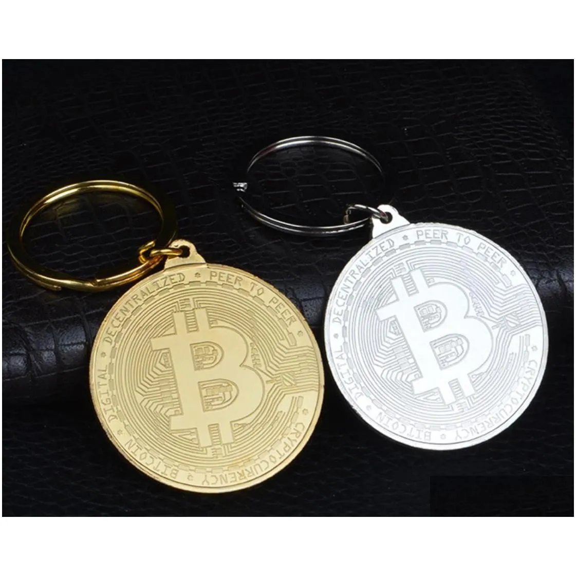 goldbtc keychain novelty party favor souvenir gift commemorative metal keyring token