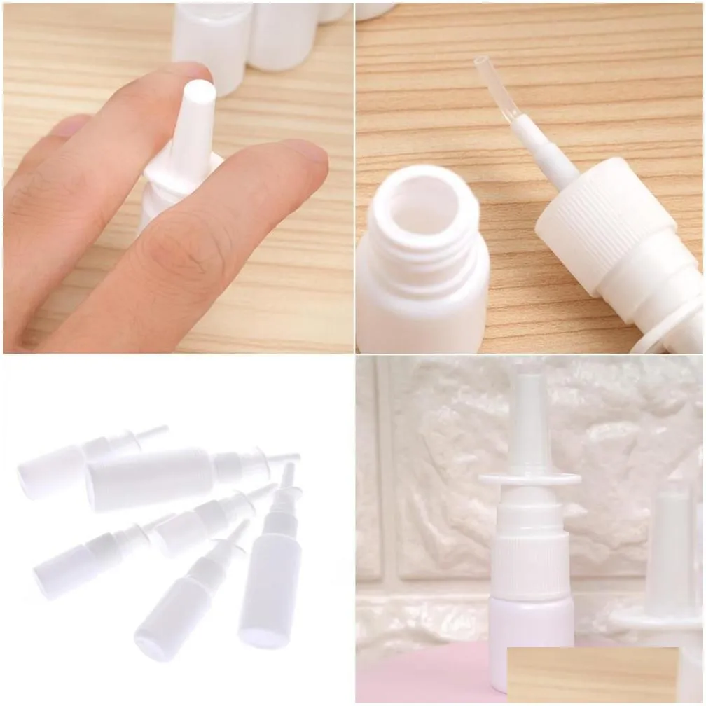 key rings 1pc white vacuum plastic nasal spray bottles pump spray nose fog mist bottle for medical packaging 5ml 10ml 15ml 20ml 30ml swy