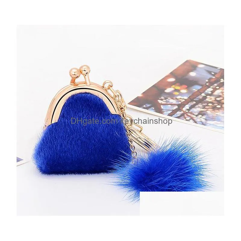 fashion metal plush real rabbit bag shaped keychains personalized keychain handbag purse decoration huarache bag pandent