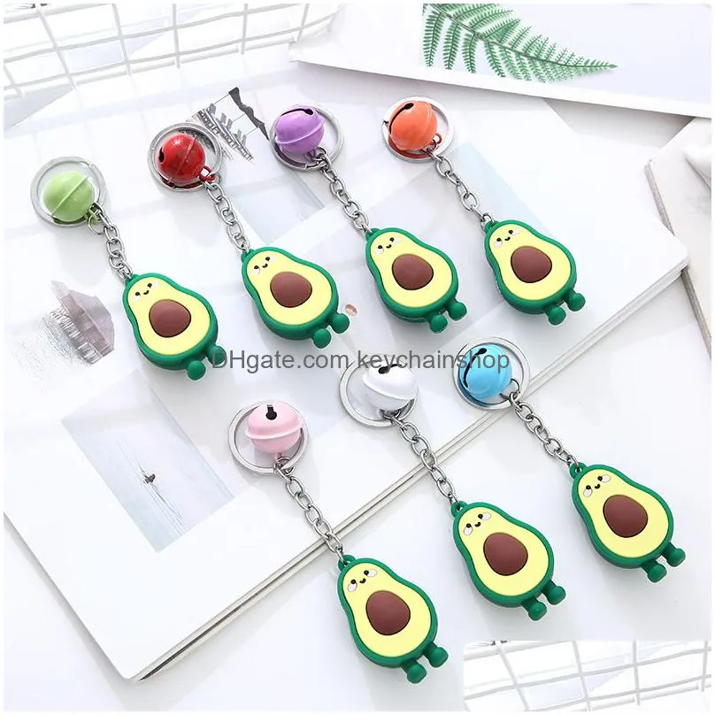 4 styles cartoon fruits keychain cute avocado chili corn vegetables keychains for women men key chain car key ring jewelry gifts