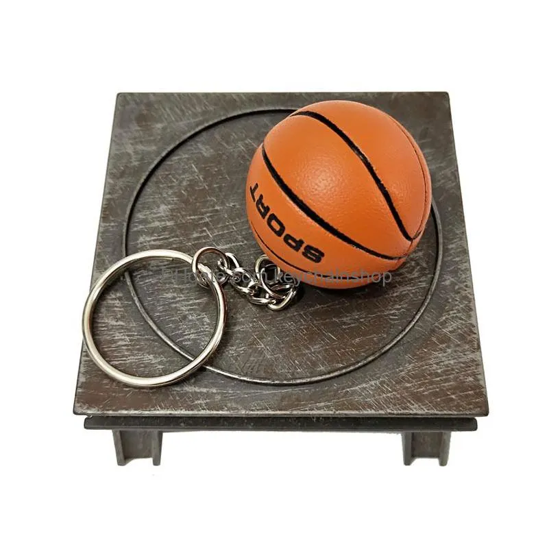 hot selling pu basketball keychains 3d sports player ball key chains mini souvenirs keyring gift for sport lover keychain