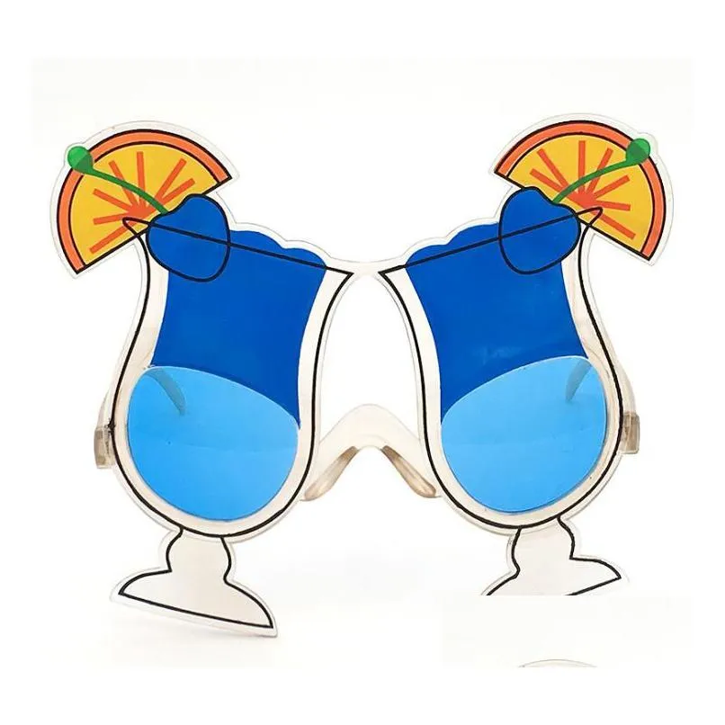 sunshade spirits set plastic hawaiian glasses for beach party with lemon wine sunnies