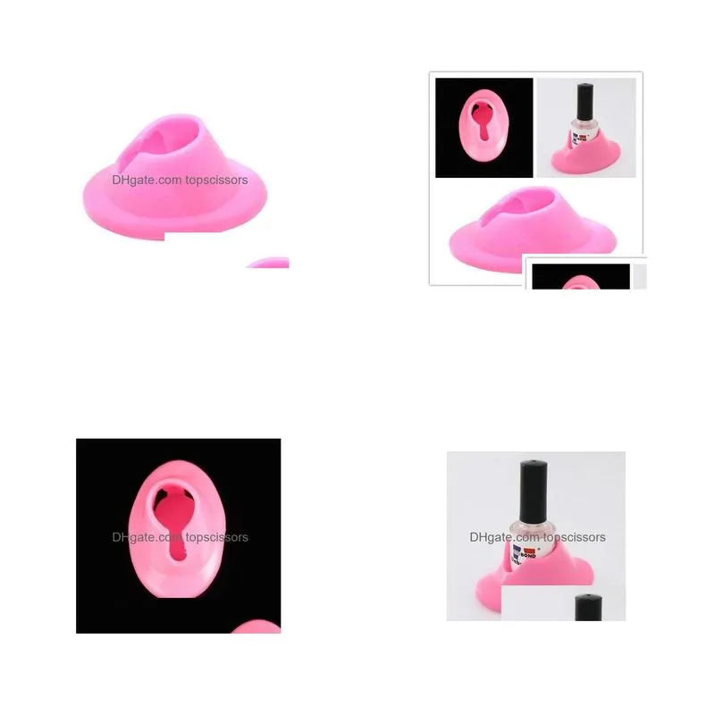 nail art equipment silicone pink rubber nail art manicure polish slanted holder stand seat tool kd