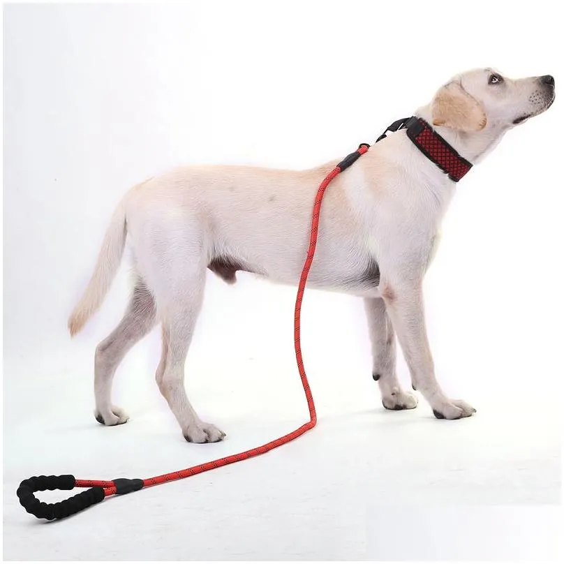 1.5m/2m/ terylene reflective durable dog leashes training running medium large dogs collar leash labrador rottweiler lead rope soft padded handle