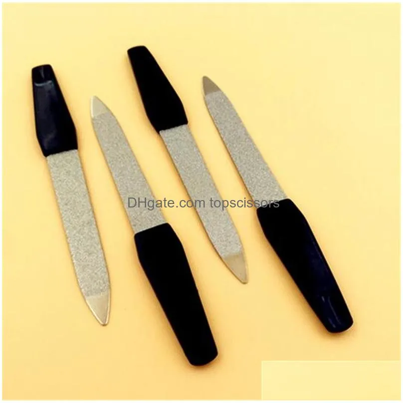 plastic handle metal double sided nail files pro nail file diy manicure pedicure tool kd1
