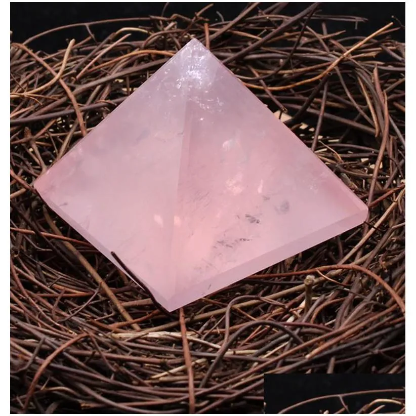 natural crystal pyramid gemstone novelty items rose quartz point chakra reiki healing feng shui spiritual energy statue figurine decoration arts and crafts